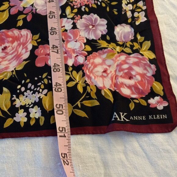 Vintage Anne Klein Silk Bright Floral Scarf - Picture 7 of 9